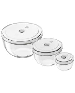 Zwilling Fresh & Save Bowls Vakuumschüssel Set S/M/L, 6-tlg., Glas