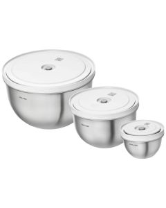 Zwilling Fresh & Save Bowls Vakuumschüssel Set S/M/L, 6-tlg., Edelstahl