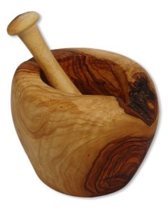 Olivenholz Mörser mit Rinde