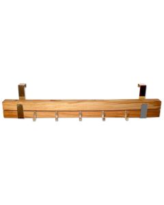 seleXions® Hakenleiste aus Olivenholz mit Türhaken, 50cm