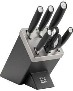 Zwilling All * Star Selbstschärfender Messerblock 7-tlg., silber Logo