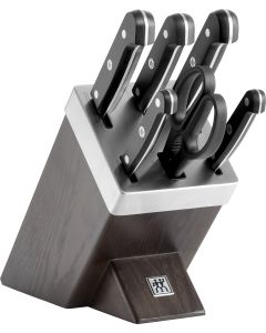 Gourmet Self-sharpening knife block, ash wood, 7-pcs.