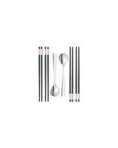 Chopstick-Set, 2 Pers. (4 Paar Essstäbchen, 2x Löffel)