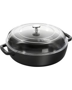 Staub Bräter mit Glasdeckel, Ø28cm, schwarz