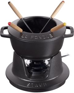 Fondue Set, cast iron, black