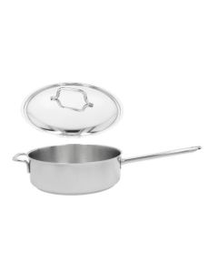 Demeyere Apollo 7 low saucepan with lid and side handle