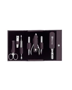 Classic Inox, Flash, Druckknopf-Etui, Rindleder, 7-tlg, lila