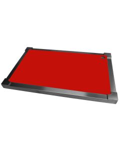 Top Board Edelstahl GN 1/1 mit 3 Schneideinlagen, rot