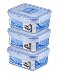 3 x Container Rectangular 180 ml (HPL805/3)