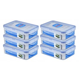 Lock & Lock HPL805-6 Set 6 Contenitori Rettangolari Per Alimenti 180 Ml - Sistema Di Chiusura Ermetica - 5