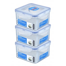 LocknLock: Container Rectangular with 3 Insets 1.0 l (HPL817C-B)