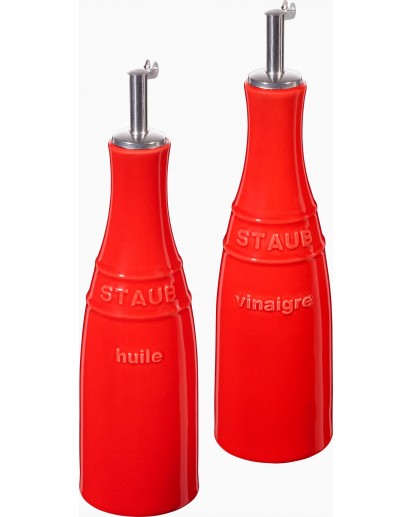Staub: Öl- & Essigset, 0,25L, Kirsch-Rot, Keramik