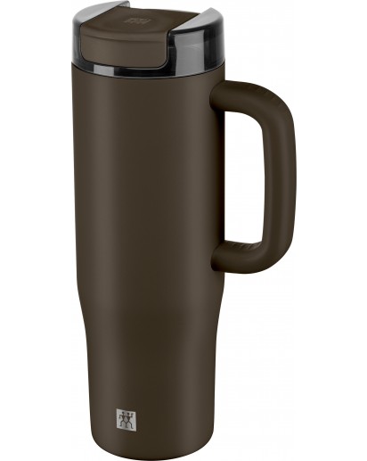 Zwilling: Thermo Plus Thermobecher mit Strohhalm, 900 ml, Edelstahl, Chocolate