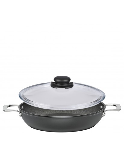 Spring: Meridian Intense Pro Servierpfanne XL mit Vulcano Glasdeckel, Ø28cm