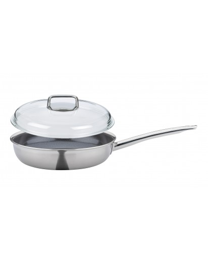 Spring: Vulcano Pure XL Bartpfanne mit Domo Glasdeckel, Ø28cm