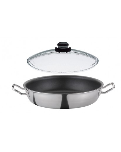 Spring: Vulcano Classic Servierpfanne XL hoch, mit Vulcano Glasdeckel Ø24cm