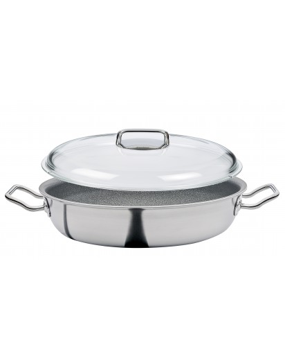 Spring: Vulcano Intense Pro serving pan XL with Domo glasss lid, Ø28cm