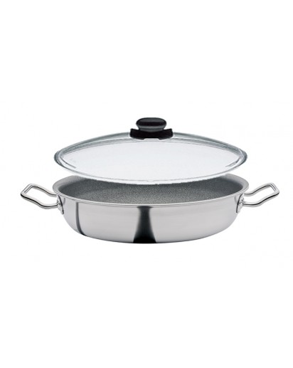 Spring: Vulcano Intense Pro Servierpfanne XL hoch mit Vulcano Glasdeckel