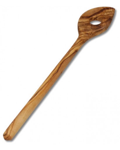 Cooking Spoon Pointed with Hole Olive Wood