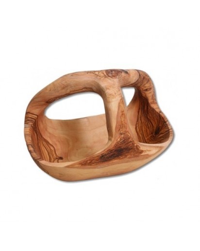 Nut Bowl with Root Handle Olive Wood, 30 cm