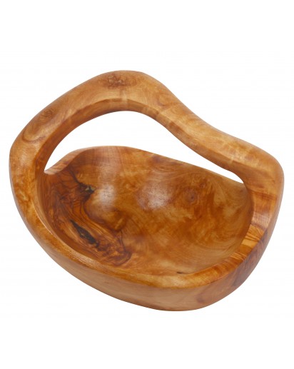 Olivenholz Nussschale mit Wurzelgriff, ca.14cm