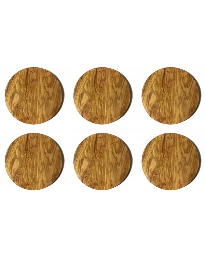 Olivenholz Brett 6er Set, rund, ca Ø24cm