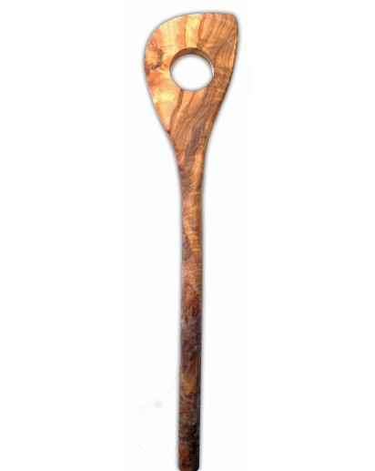 Cooking Spoon Pointed with Hole Olive Wood