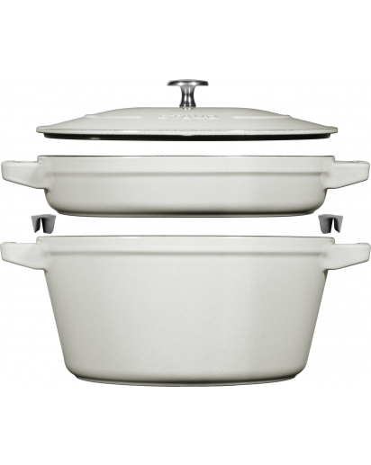Staub: Cookware Set 2 pcs. cast iron, white truffle