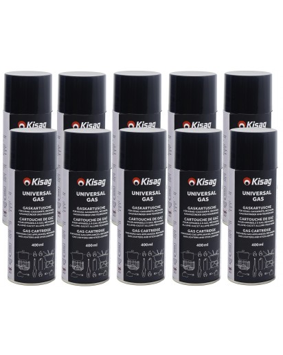 Kisag: Kigas Universalgas 10x Nachfüllflaschen (inkl. Adapter)