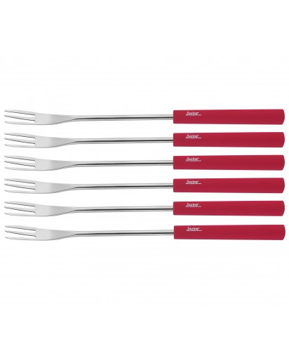 Spring: Cheese Fonude Forks Basic 6 pcs, Red