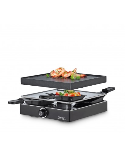 Spring: Raclette4 Classic mit Alu Grillplatte, schwarz