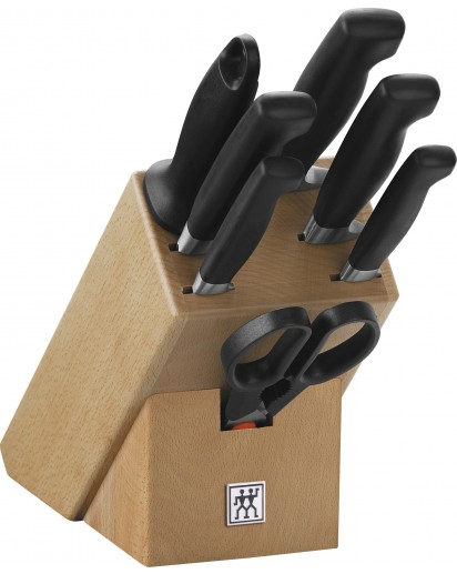 Zwilling: Four Star Knife block, natural wood, 8 pcs.