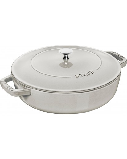 Staub: Braiser with Chistera Drop-Structure 28 cm, white truffle