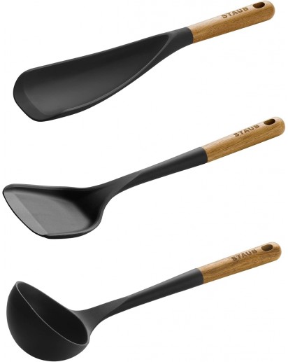 Staub: Küchenhelfer-Set Silikon/Holz, 3-tlg.