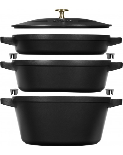 Staub: Cookware Set 3 pcs. cast iron, black