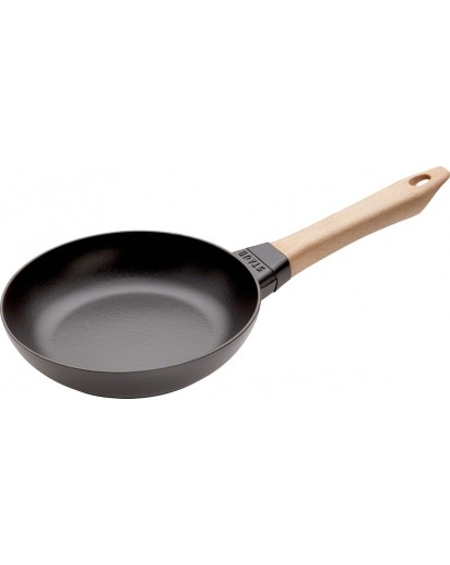 Staub: Frying pan cast iron with wooden handle, Ø26cm 