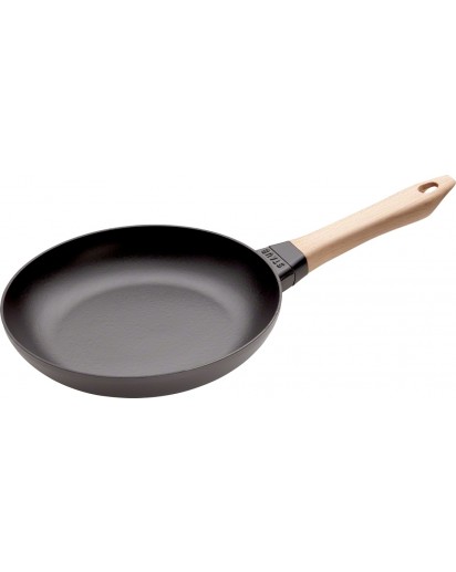 Staub: Frying pan cast iron with wooden handle, Ø24cm