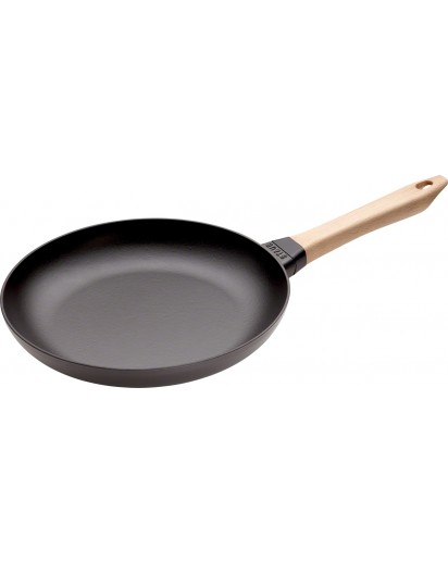 Staub: Frying pan cast iron with wooden handle, Ø28cm