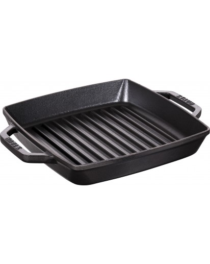 Staub: square grill pan, iron cast, black, 23x23cm
