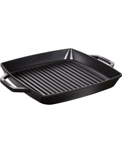 Staub: square grill pan, iron cast, black, 33x33cm