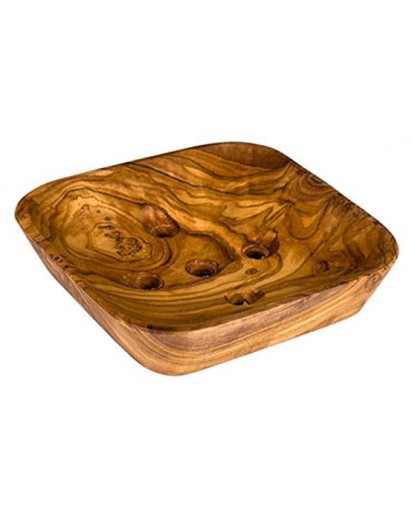 seleXions®: Olivenholz Seifenschale quadratisch, ca. 10x10cm