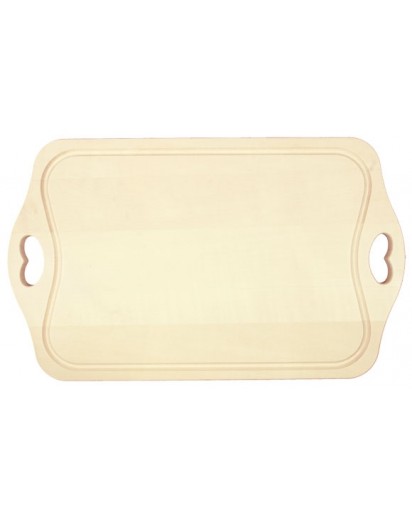 Tranchierplatte mit Saftrille und zwei Herzgriffen, 38 x 21 cm