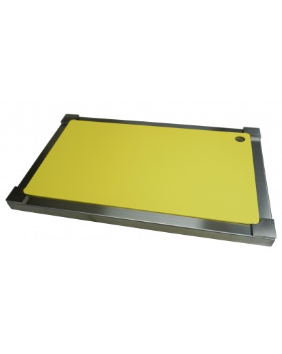 seleXions®: Top Board Edelstahl GN 1/1 mit 3 Schneideinlagen, gelb