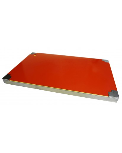 seleXions®: Top Board Edelstahl GN 1/1 mit 3 Schneideinlagen vollflächig, rot