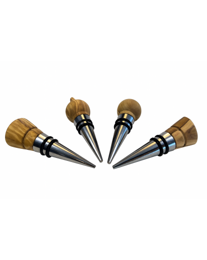 seleXions®: Flaschenverschluss 4er Set, Olivenholz