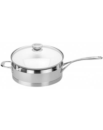 Demeyere: Atlantis Sauteuse niedrig mit Glasdeckel, Ø28cm