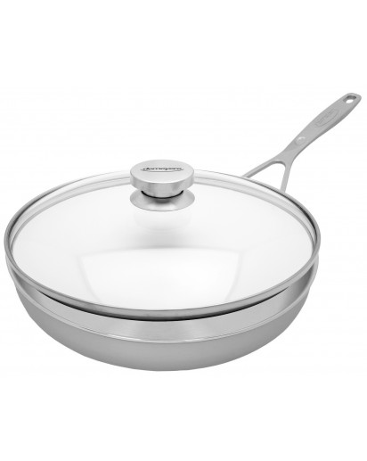Demeyere: Industry 5 Bratpfanne mit Glasdeckel, geschlossener Rand, Ø28cm
