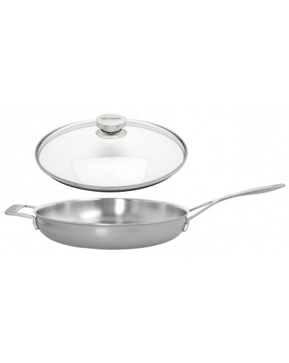Demeyere: Industry 5 Bratpfanne mit Glasdeckel, geschlossener Rand, Ø32cm