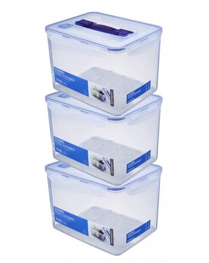 LocknLock: 3x rectangular container with handle 10,0l (HPL886/3)