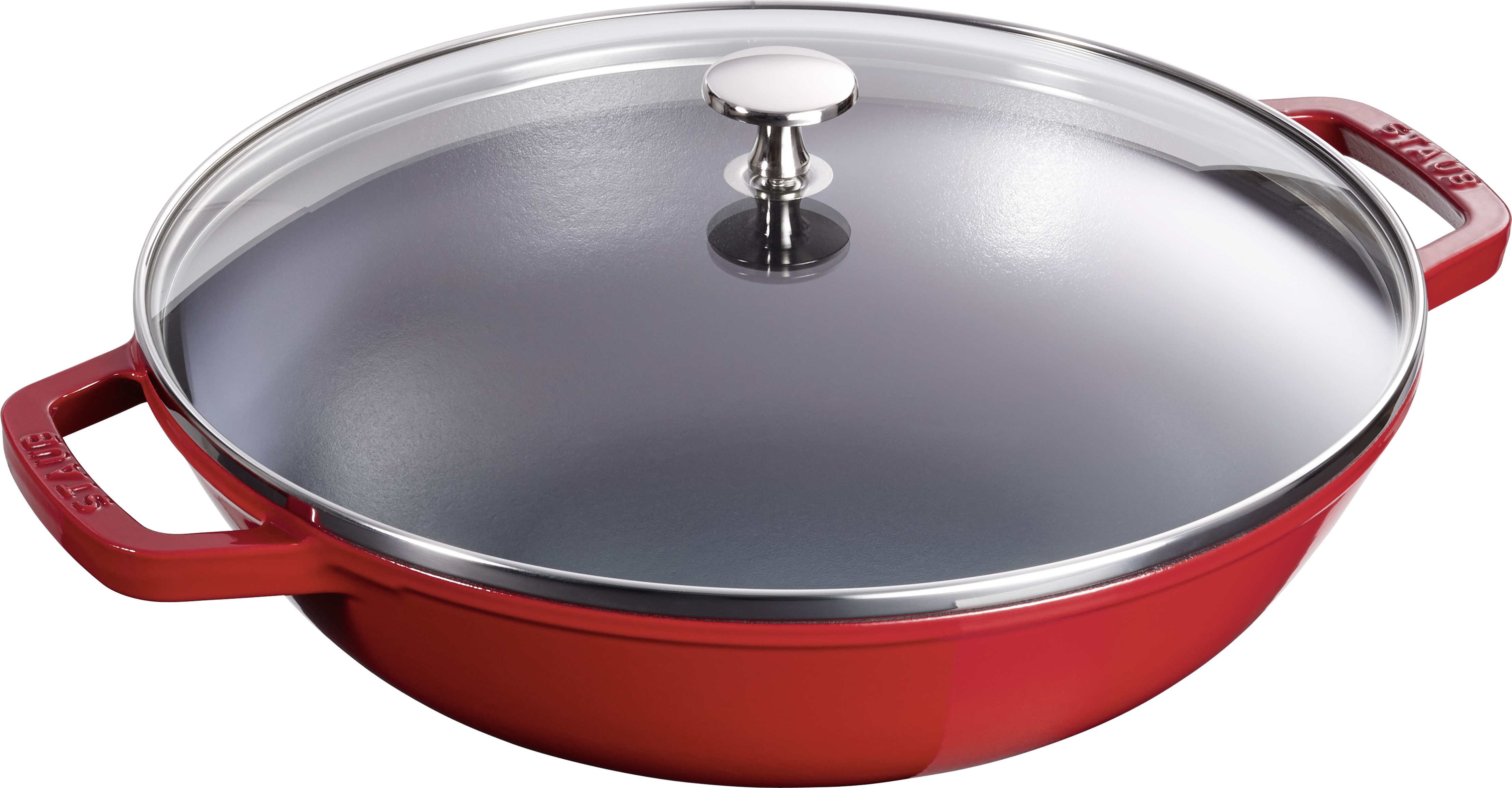 Le Creuset Enameled Cast-Iron 14-1/4-Inch Wok with Glass Lid, Flame